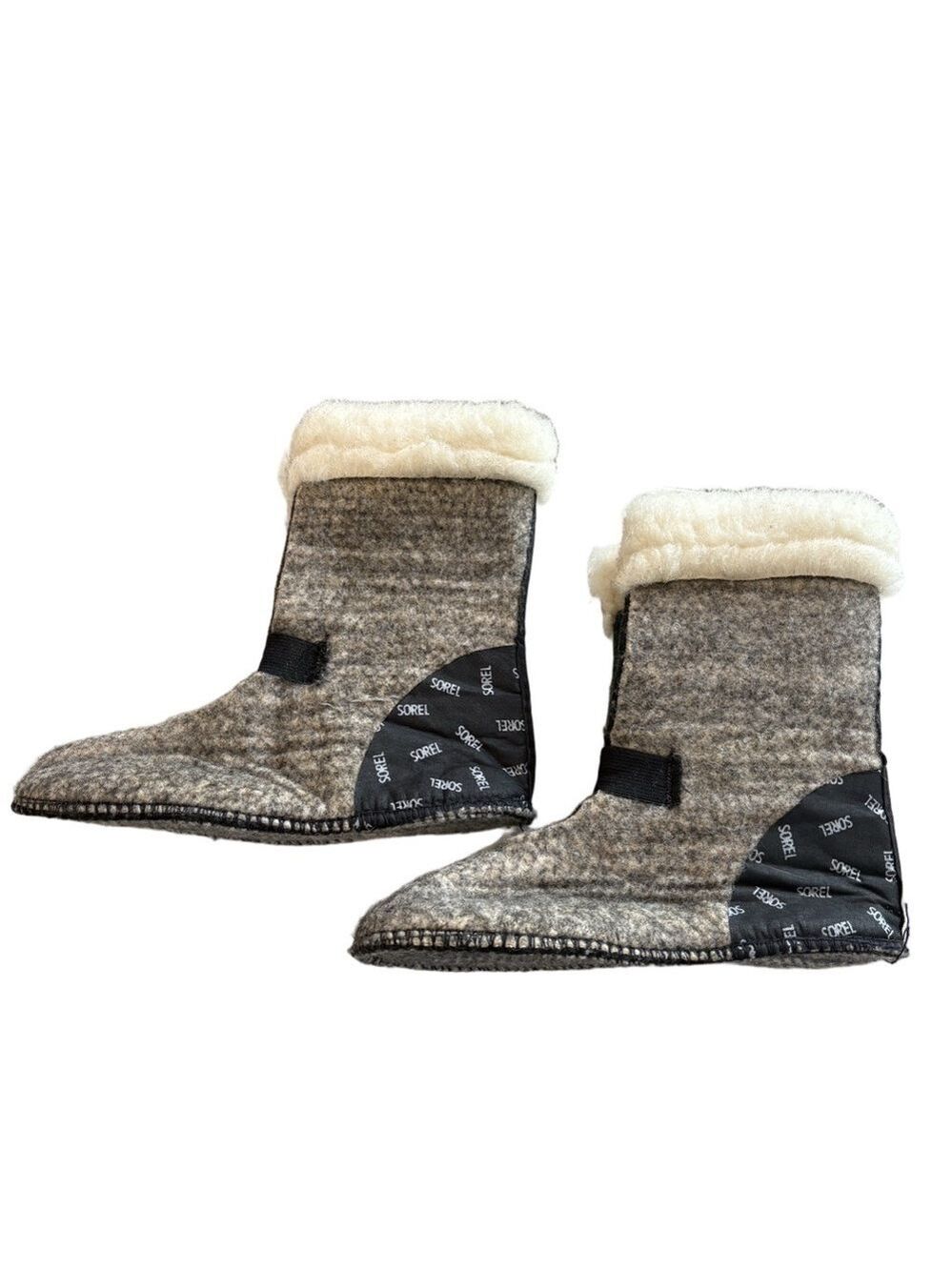 Sorel Sz 6 felt boot liners. Gray insulate hike outdoor Gorpcore faux shearling